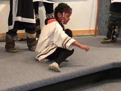 06C A Young Girl Dance In Traditional Inuit Drum Dancing In Pond Inlet Mittimatalik Baffin Island Nunavut Canada For Floe Edge Adventure